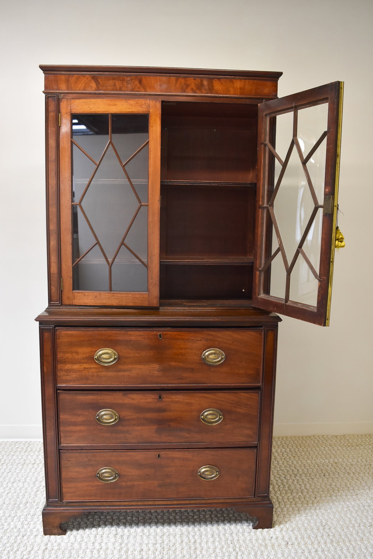 English Bookcase with Astragal Glazed Doors
