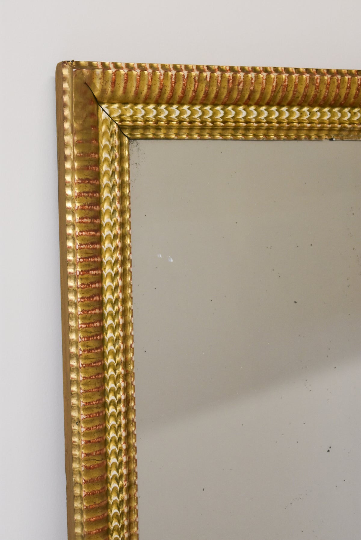 Large Gold Ripple Mirror