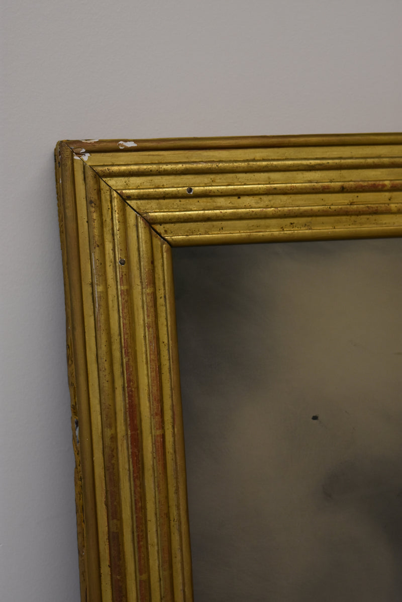 19th Century French Gold Reeded Mirror