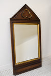 English Oak Mirror with Trefoil Design and Gilt Accents