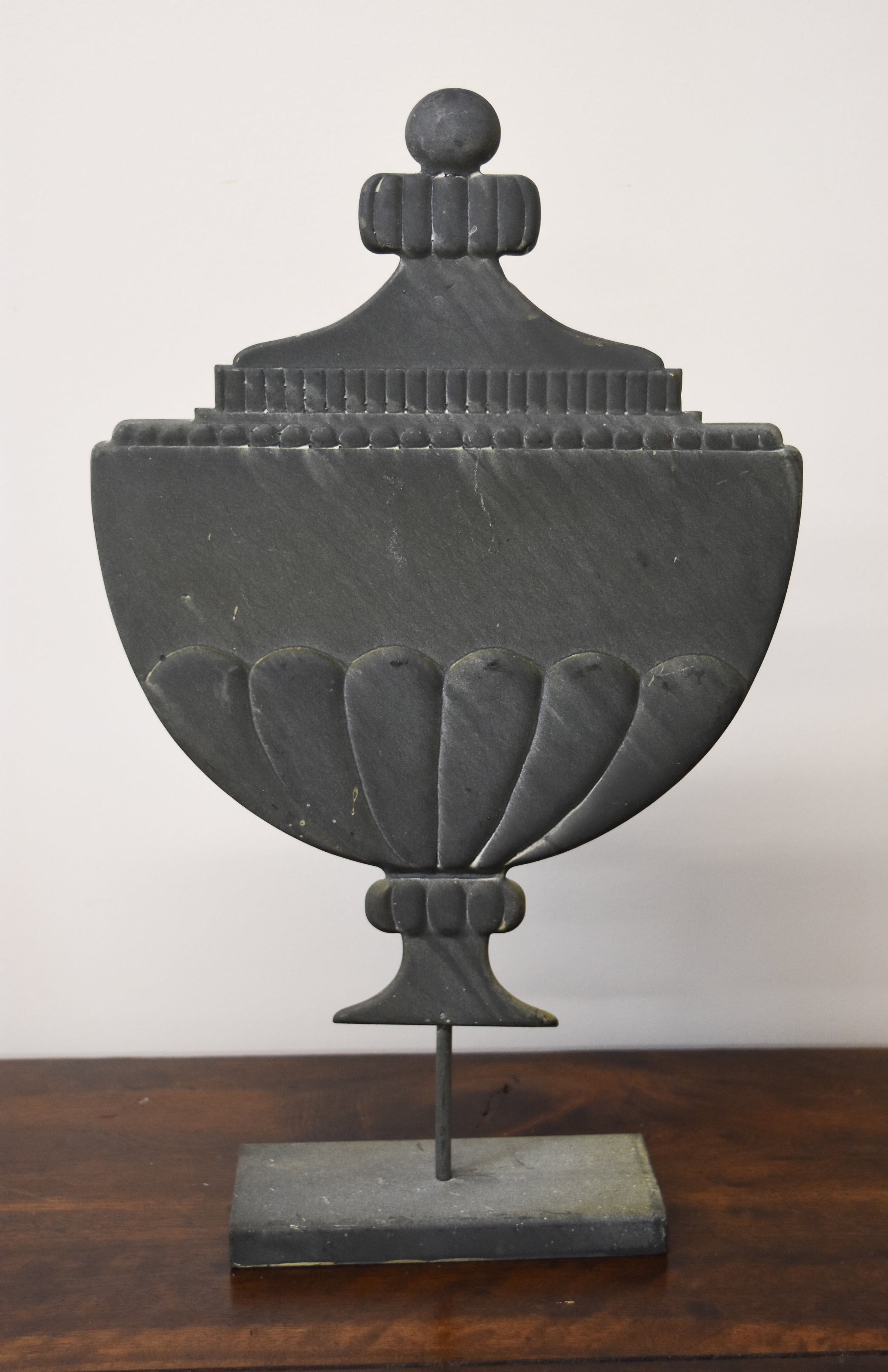 Decorative Metal Shaped Urn on Stand