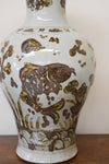 Brown & White Chinoiserie Porcelain Vases