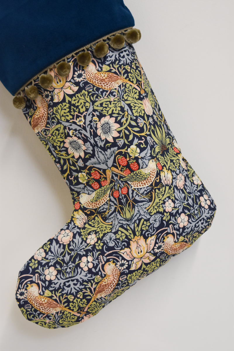 William Morris Stocking in Navy