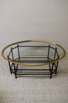 Coffee Table With Glass & Brass Top
