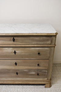 Bleached Chest with Inlaid White Marble Top