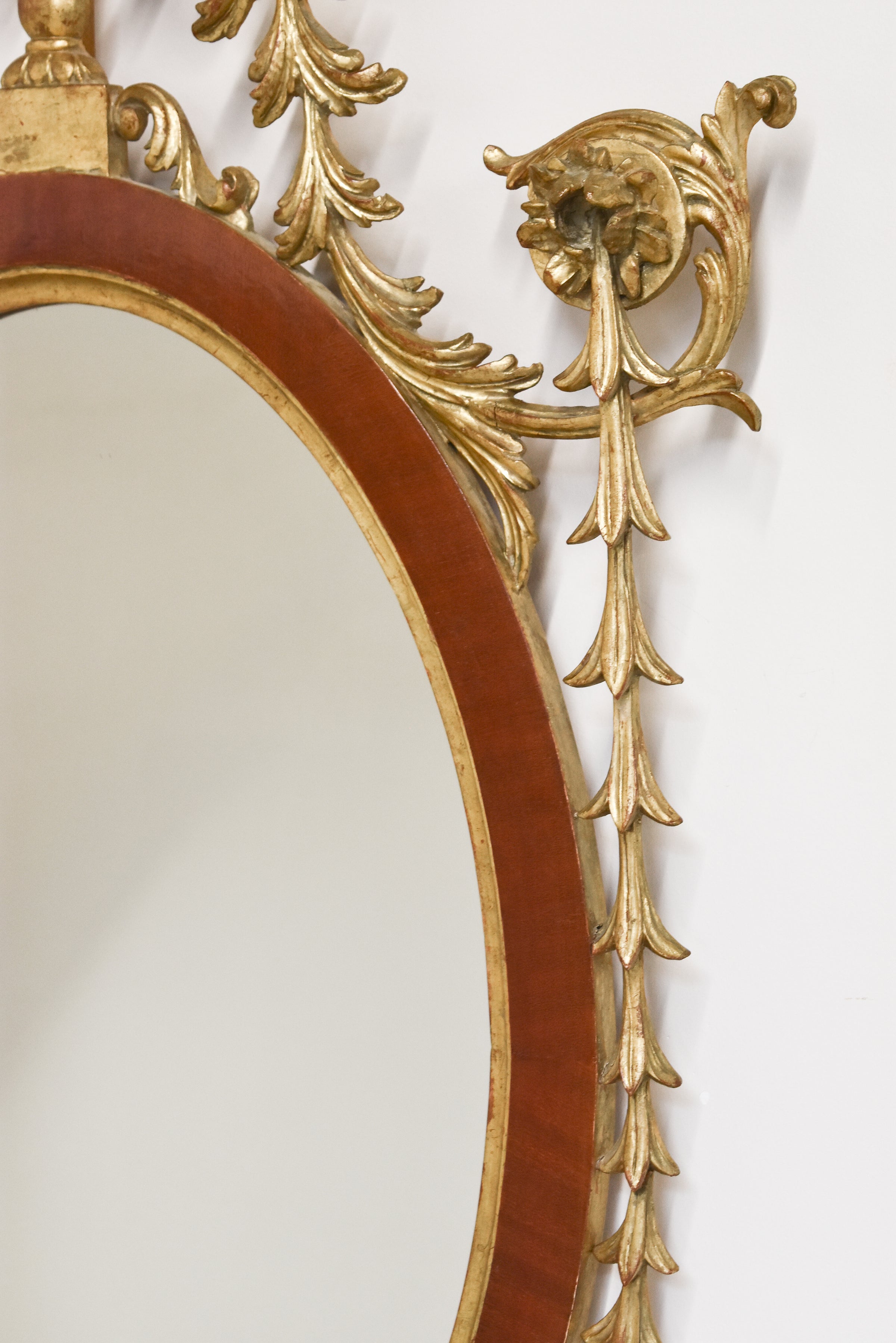Vintage Gilt Wood and Stained Wood Regency Mirror