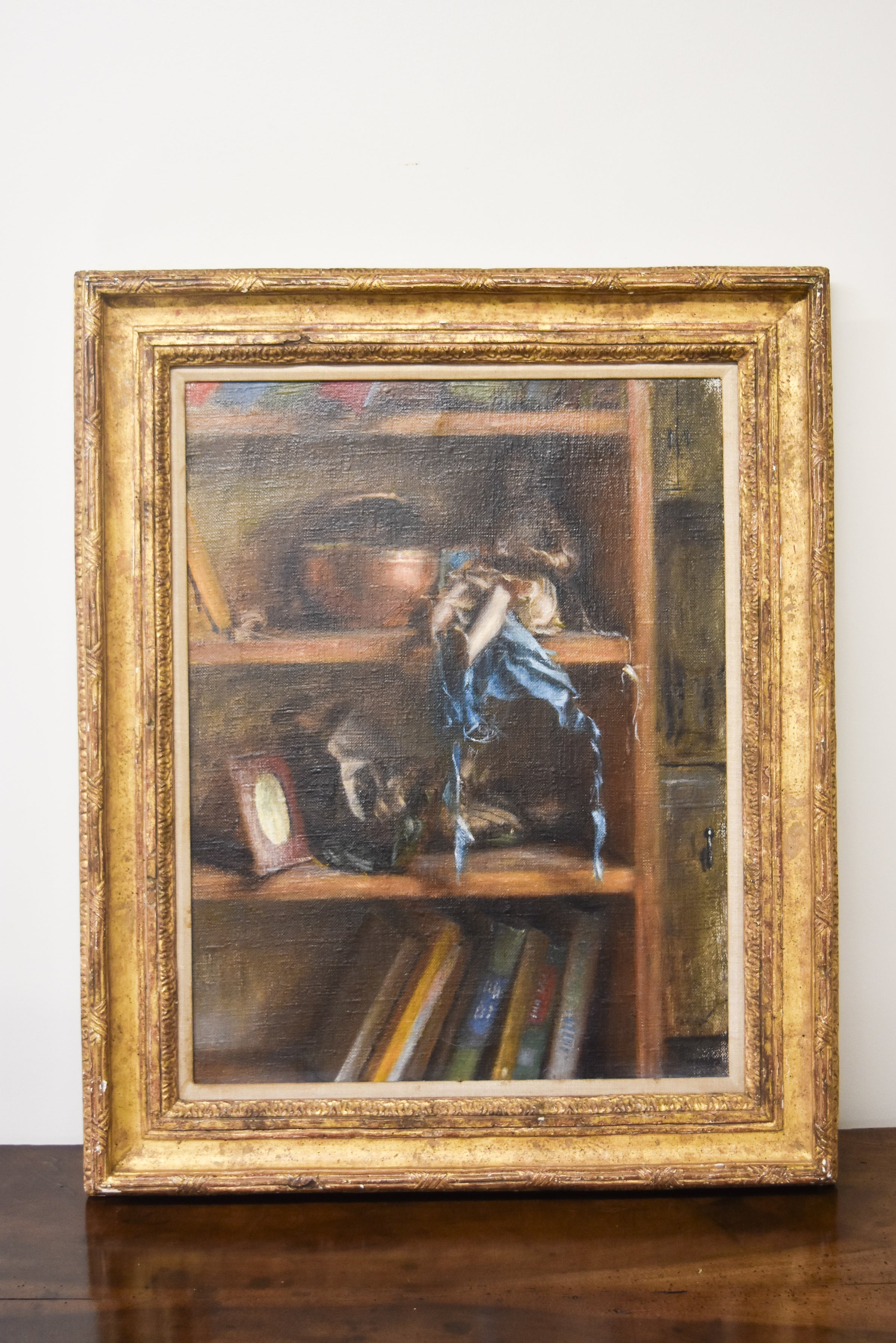 Vintage Oil Painting of Shelves by Helen Swords