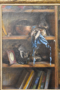 Vintage Oil Painting of Shelves by Helen Swords