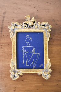 Mini Nude Sketch in Gold Frame