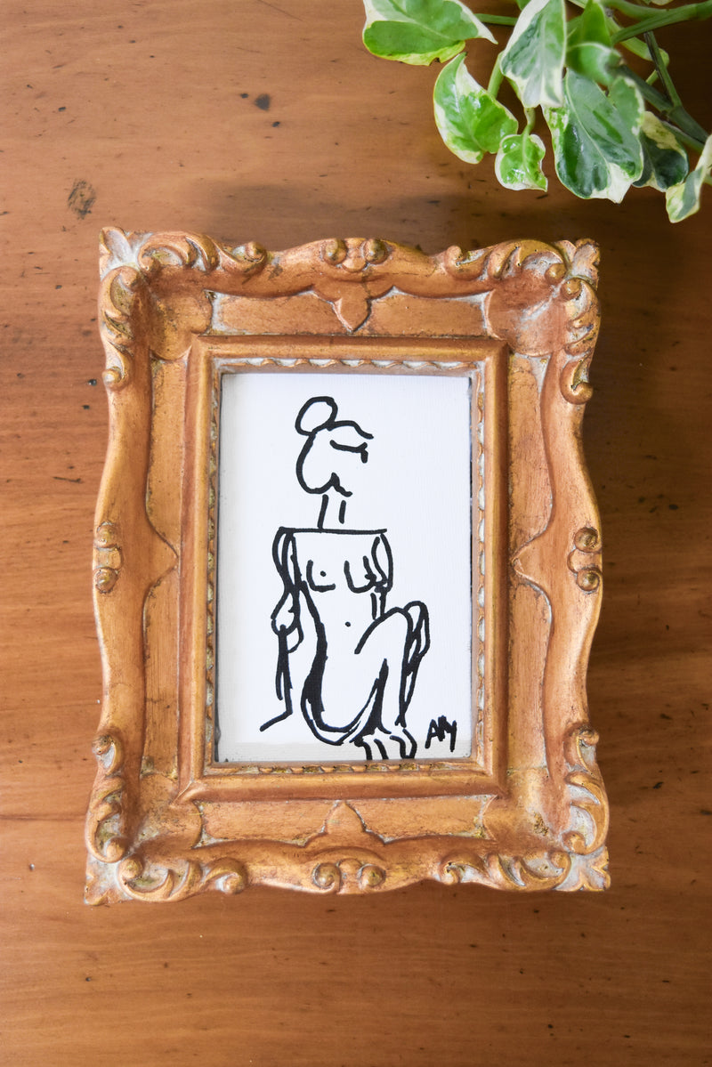 Small Nude Sketch in Gold Frame