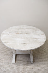 Antique Round White Wine Tasting Table