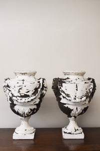 Pair of Large White Urns