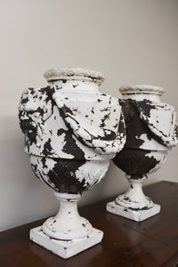 Pair of Large White Urns