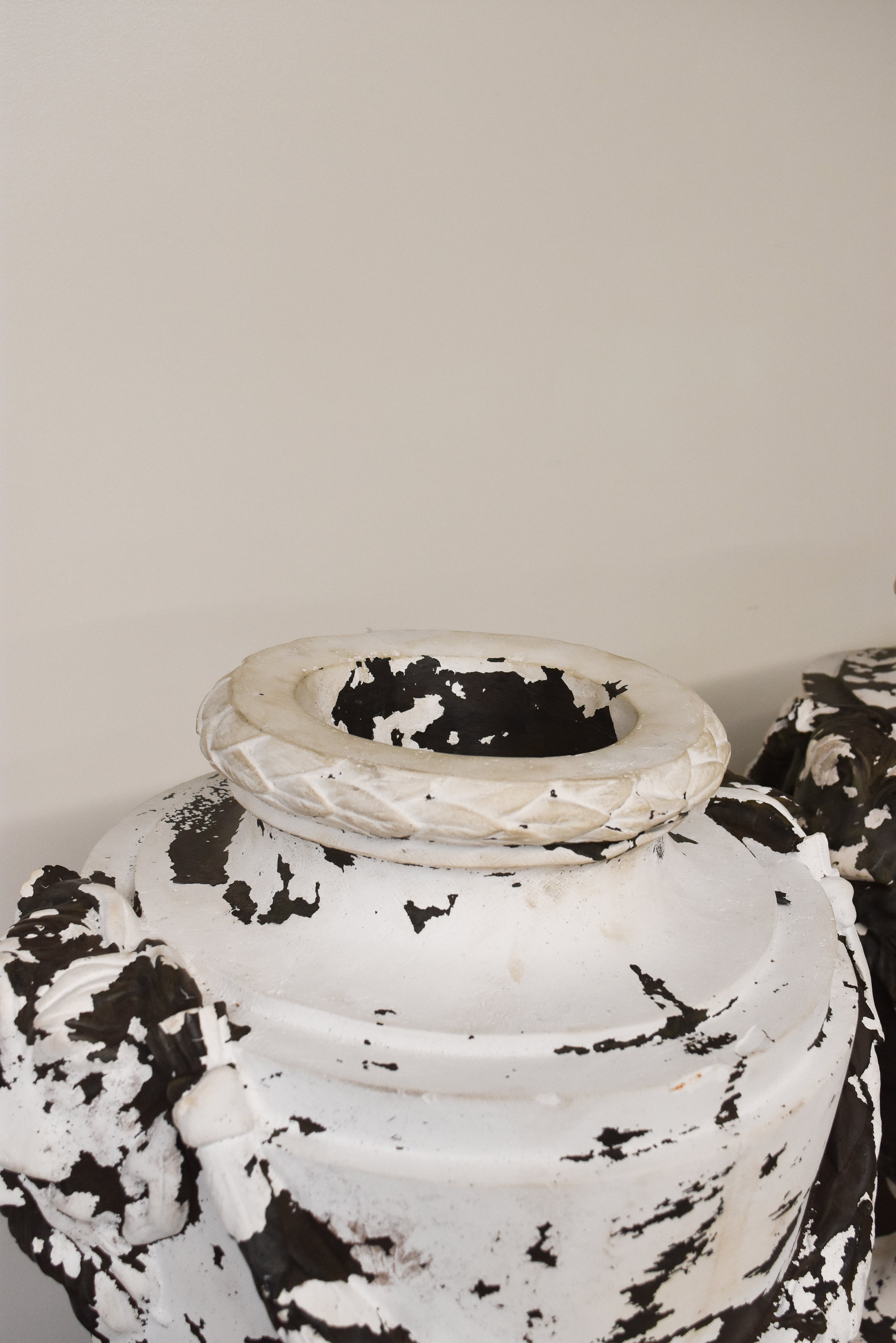 Pair of Large White Urns