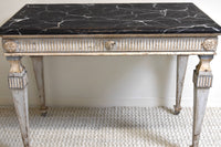 Pair of Italian Painted Marble Top Consoles