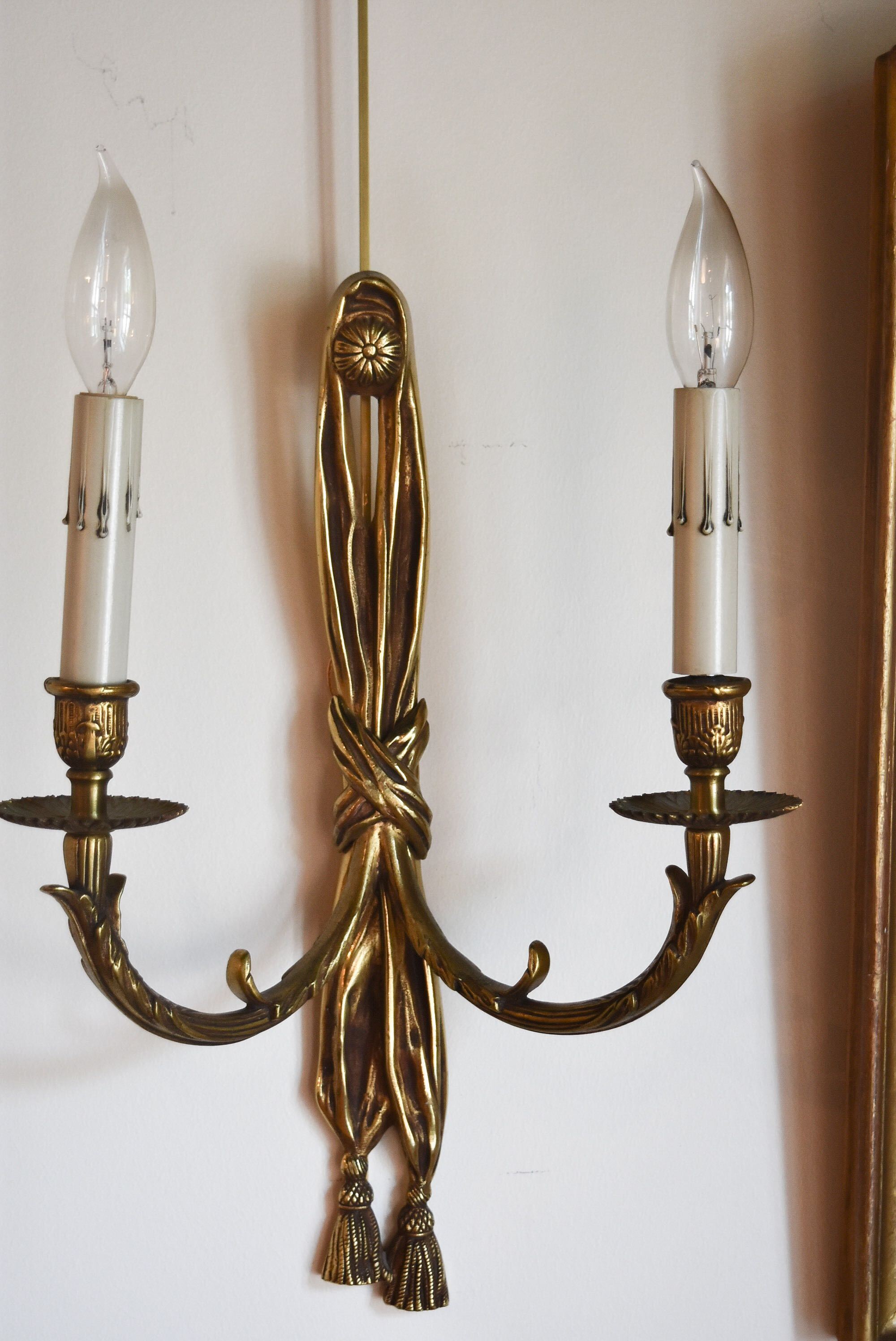 Pair of French Bronze Sconces