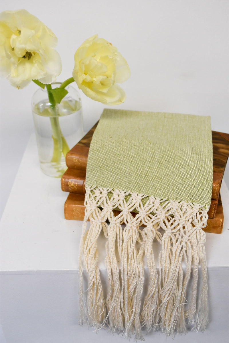 Zodiaco Guest Towel with Macrame - Leaf