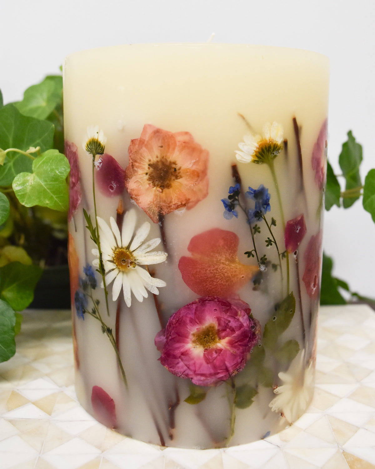 Medium Apricot Rose Hand Poured Candle