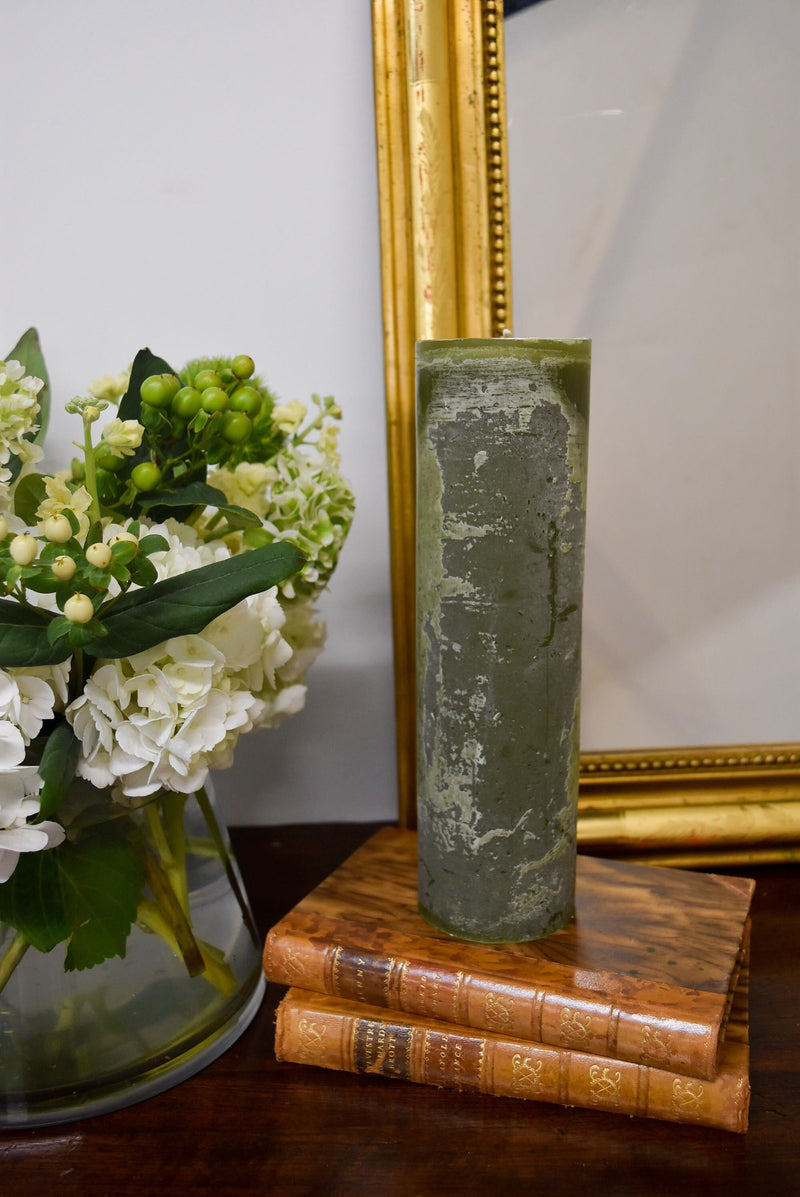 Small Green Chamois Pillar Candle