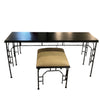 Black Iron Faux Bamboo Console w/ Matching Bench