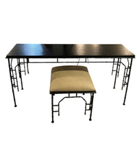 Black Iron Faux Bamboo Console w/ Matching Bench