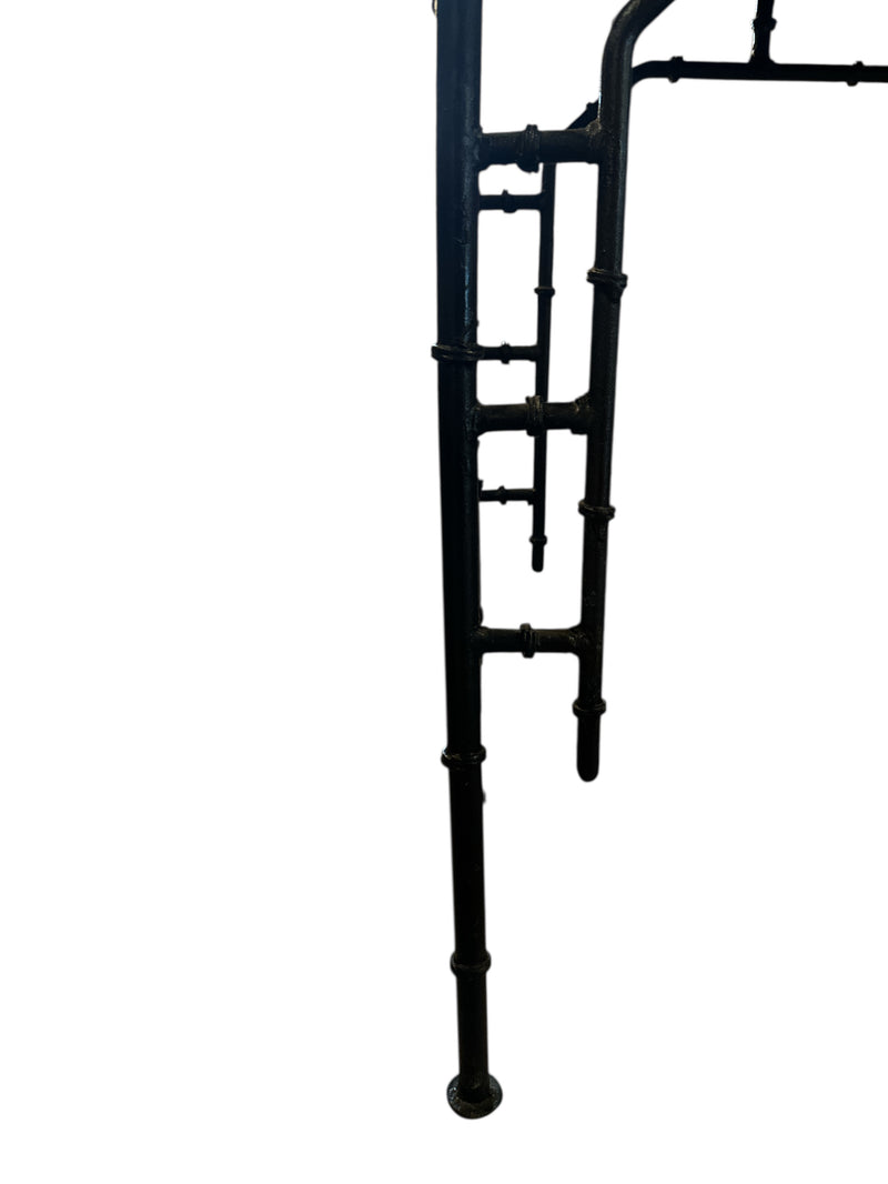 Black Iron Faux Bamboo Console w/ Matching Bench