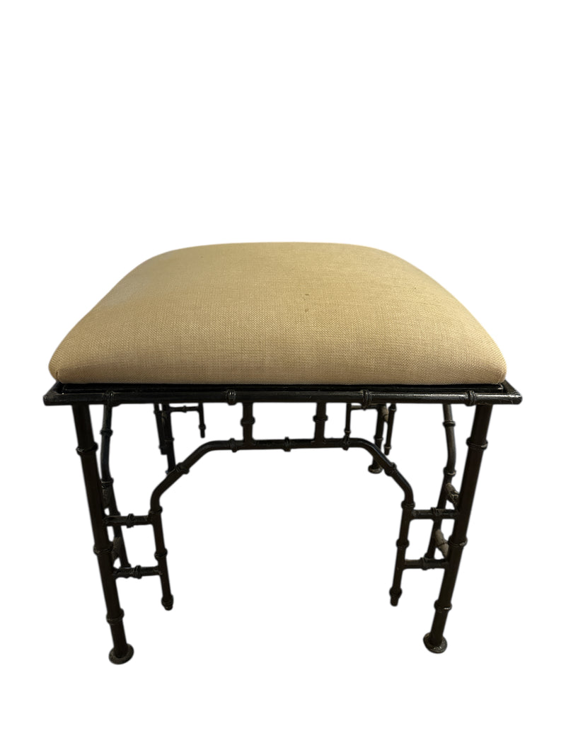 Black Iron Faux Bamboo Console w/ Matching Bench
