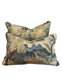 Pair of Blue & Green Landscape Lumbar Pillows