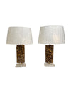 Pair of Gold Giltwood Fragment Lamps