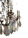 Gilt and Crystal Chandelier with Light Purple Prisms