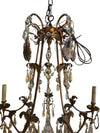 Gilt and Crystal Chandelier with Light Purple Prisms