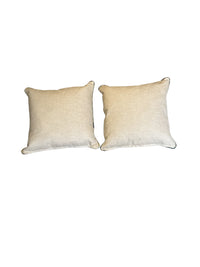 Pair of Sage & Blue Botanical Tapestry Pillows