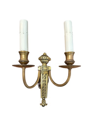 Pair of Brass Empire Sconces