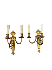 Pair of Brass Empire Sconces