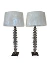 Pair of Iron Leaf Lamps