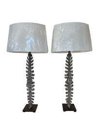 Pair of Iron Leaf Lamps