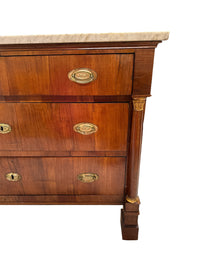 19th Century White Marble Top Italian Commode