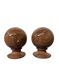Pair of Brown Alabaster Bookends