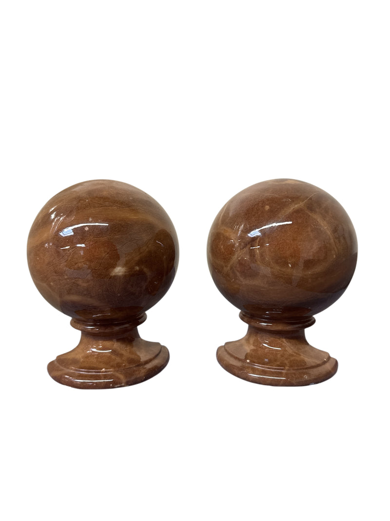 Pair of Brown Alabaster Bookends