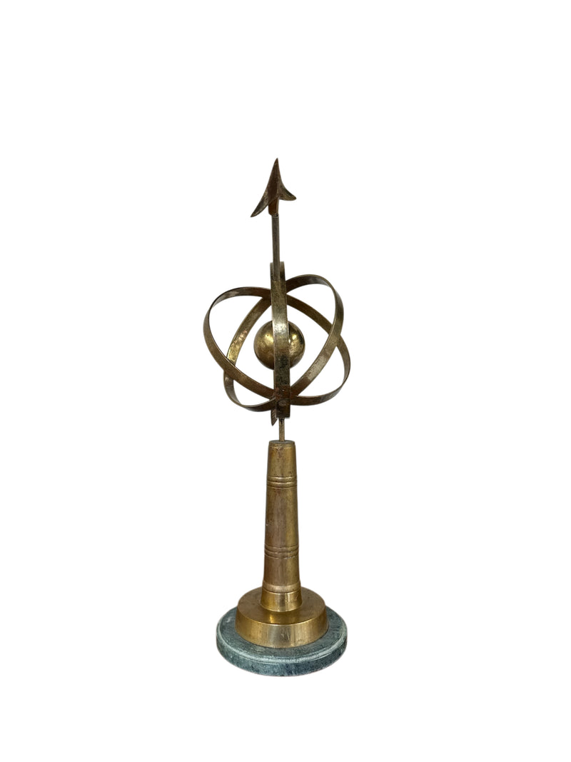 Vintage Brass Armillary Sphere on Marble Base
