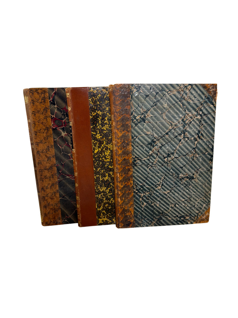 Set of 3 Antique European Books