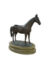 Bronze Horse Mounted on Marble Stand