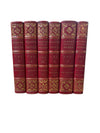 Set of 6 Antique “Scott’s Poetical Works & Novels” Red Leather Books