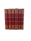 Set of 6 Antique “Scott’s Poetical Works & Novels” Red Leather Books