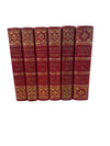 Set of 6 Antique “Scott’s Poetical Works & Novels” Red Leather Books