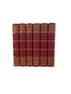 Set of 6 Antique “Scott’s Poetical Works & Novels” Red Leather Books