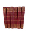Set of 6 Antique “Scott’s Poetical Works & Novels” Red Leather Books