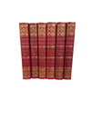 Set of 6 Antique “Scott’s Poetical Works & Novels” Red Leather Books