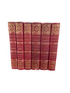 Set of 6 Antique “Scott’s Poetical Works & Novels” Red Leather Books