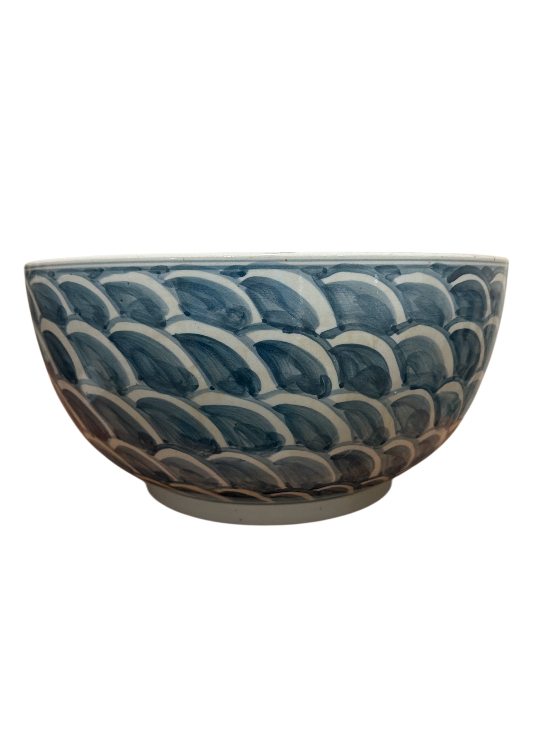Blue and White Fish Scale Bowl